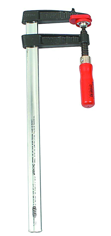 Light Duty Trademan Clamp - 8" Capacity - 4" Throat Depth - Wood Handle, Standard Morepad - Profiled Rail and cast jaws - Apex Tool & Supply