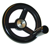 Nylon Handwheels with Handle - 3.15'' Wheel Diameter, .98'' Hub Diameter, 1.97'' Handle Length - Apex Tool & Supply