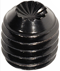 3/8-24 x 3/8 - Black Finish Heat Treated Alloy Steel - Socket Set Screws - Knurled - Apex Tool & Supply