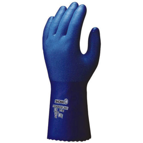 Liquid-proof fully-coated Polyurethane nylon liner 10.8″ blue rough grip/medium - Apex Tool & Supply
