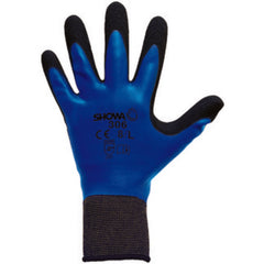 General purpose fully coated with foamed latex rough finish 13-gauge liner blue w/black/medium - Apex Tool & Supply