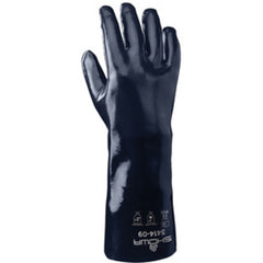 Chemical resistant neoprene fully coated 14″ gauntlet/wrinkle finish navy/small - Apex Tool & Supply