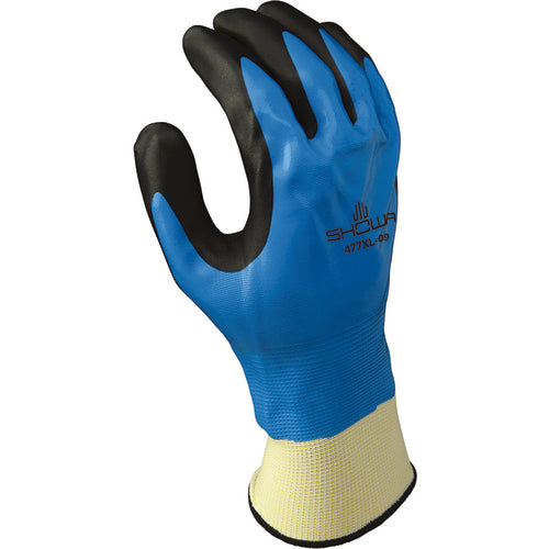 Insulated full nitrile blue w/black foam nitrile coating in the palm thermal acrylic liner oil & chemical resistant/ large - Apex Tool & Supply