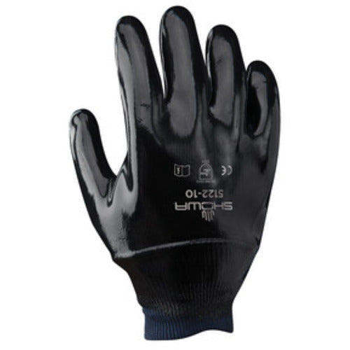 Chemical resistant neoprene fully coated knit-wrist smooth finish black/large - Apex Tool & Supply