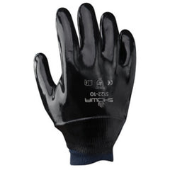 Chemical resistant neoprene fully coated knit-wrist smooth finish black/large - Apex Tool & Supply