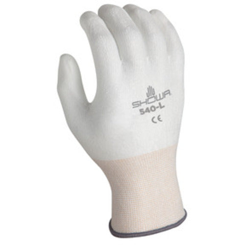 13- gauge engineered cut resistant fiber w/polyurethane palm coating HPPE white with white coating textured finish ANSI CUT LEVEL 2/large - Apex Tool & Supply
