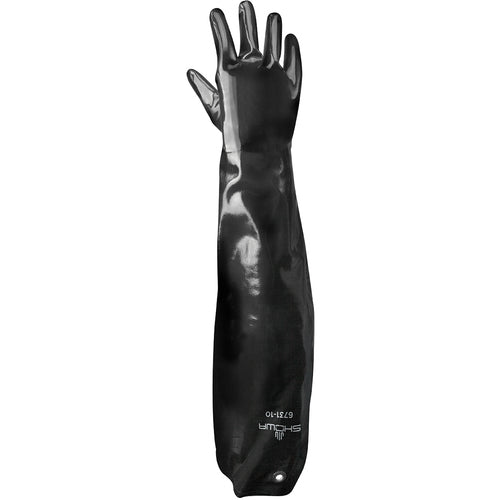 Chemical resistant neoprene fully coated shoulder length grommet black smooth finish/large - Apex Tool & Supply