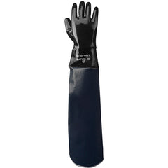 Chemical resistant 12″ fully coated neoprene gauntlet 20″ nitrile laminated shoulder length sleeve black/L - Apex Tool & Supply