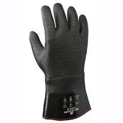 Insulated fully coated neoprene 12″ gauntlet black rough finish/large - Apex Tool & Supply
