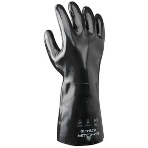 Chemical resistant neoprene fully coated heavyweight 14″ gauntlet black smooth finish/large - Apex Tool & Supply