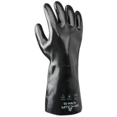 Chemical resistant neoprene fully coated heavyweight 14″ gauntlet black smooth finish/large - Apex Tool & Supply