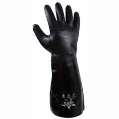 Chemical resistant neoprene fully coated heavyweight elbow length gauntlet black rough finish/large - Apex Tool & Supply