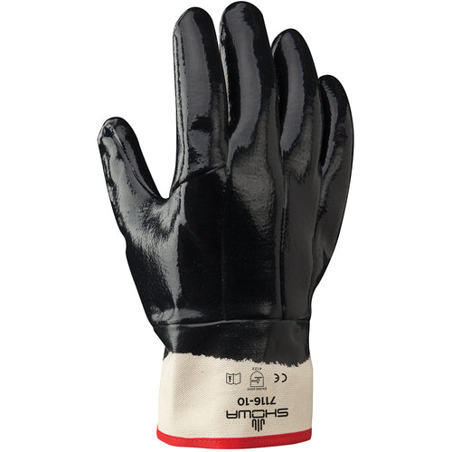 Insulated fully coated nitrile cotton jersey with foam insulation navy safety cuff/large - Apex Tool & Supply
