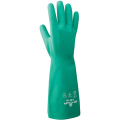Chemical resistant unsupported nitrile 19″ 22-mil light green bisque finish unlined/small - Apex Tool & Supply