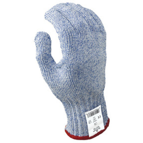 Cut resistant 7-gauge seamless wire free knit HPPE blue/white ambidextrous ANSI CUT LEVEL 5/XL - Apex Tool & Supply