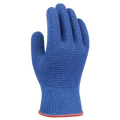 Cut resistant 10-gauge seamless cut-resistant engineered composite yarn PVC dotted both sides enhanced wet grip blue ANSI CUT LEVEL 4/medium - Apex Tool & Supply