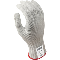 Cut resistant 7-gauge seamless knit PVC dotted left hand engineered fiber w/four strands of stainless steel white ANSI CUT LEVEL 5/extra large - Apex Tool & Supply