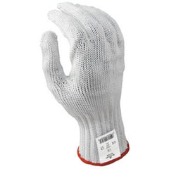 Cut resistant 7-gauge seamless knit engineered fiber w/four strands of stainless steel white ambidextrous ANSI CUT LEVEL 5/L - Apex Tool & Supply