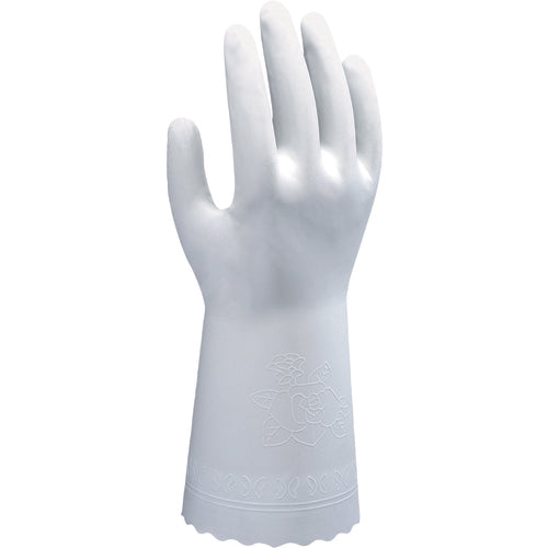 Clean packed PVC unsupported 12 mil embossed grip white small - Apex Tool & Supply