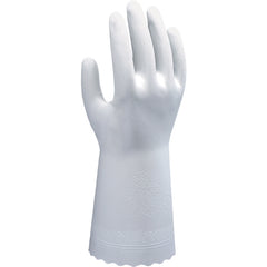 Clean packed PVC unsupported 12 mil embossed grip white small - Apex Tool & Supply