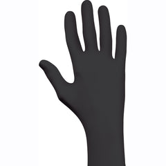 Disposable powder-free accelerator-free textured fingertip nitrile 9 1/2″ 4-mil rolled cuff black/XL - Apex Tool & Supply