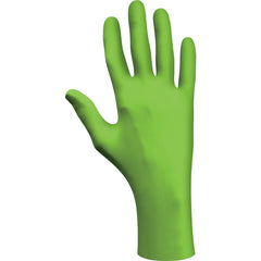 Accelerator free 100%-nitrile disposable powder-free low-modulus 11″ 5-mil rolled cuff green/medium - Apex Tool & Supply