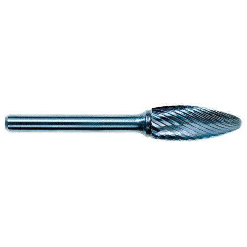 3mm EdgeHog Flame Miniature Carbide Bur SH-41M-D Std Alt Diamond (Double) - Apex Tool & Supply