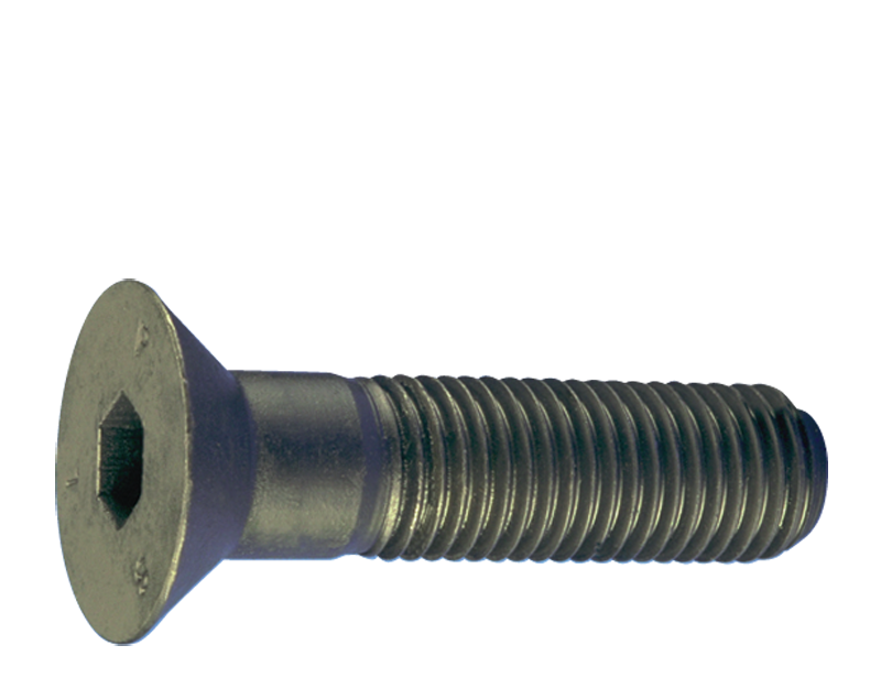 M4 - .70 x 16 - Black Finish Heat Treated Alloy Steel - Cap Screws - Flat Head - Apex Tool & Supply