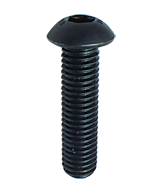 M6 - 1.00 x 25 - Black Finish Heat Treated Alloy Steel - Cap Screws - Button Head - Apex Tool & Supply