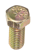 3/8-24 x 5 - Zinc / Yellow Plated Heat Treated Alloy Steel - Cap Screws - Hex - Apex Tool & Supply