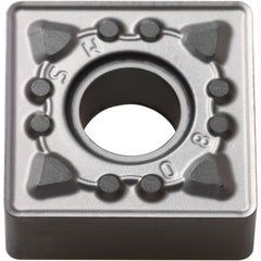 SNMG 433 MS PR015S, 3/64″ Corner Radius, 3/16″ Thick, 1/2″ Inscribed Circle, MEGACOAT HARD, Square, Turning Indexable Insert - Exact Industrial Supply