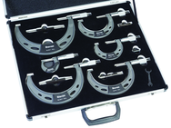 #ST444.1CXRLZ   0 - 6" / 0-150mm .0001 Graduation Micrometer Set - Apex Tool & Supply