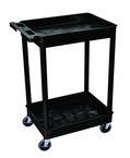 Utility Cart 2 Tub Shelves - 24" x 18" x 37-1/4" - Apex Tool & Supply