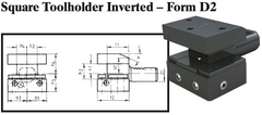 VDI Square Toolholder Inverted - Form D2 - Part #: CNC86 42.2516 - Apex Tool & Supply