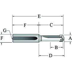 22015S-075L Straight T-A® Spade Blade Holder - Straight Flute- Series 1.5 - Apex Tool & Supply