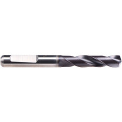 #21 Dia. × 6 mm Shank × 24 mm Flute Length × 66 mm OAL, 140°, TiAlN-TA14, 2 Flute, External Coolant, HE Solid Carbide Drill - Apex Tool & Supply