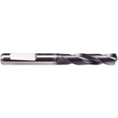 #21 Dia. × 6 mm Shank × 24 mm Flute Length × 66 mm OAL, 140°, TiAlN-TA14, 2 Flute, External Coolant, HE Solid Carbide Drill - Apex Tool & Supply