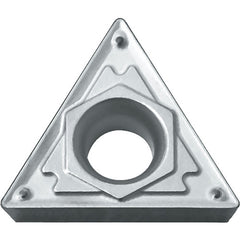 TCMT 2151 HQ TN6010, 1/64″ Corner Radius, 3/32″ Thick, 1/4″ Inscribed Circle, TiCN, Triangle, Turning Indexable Insert - Exact Industrial Supply