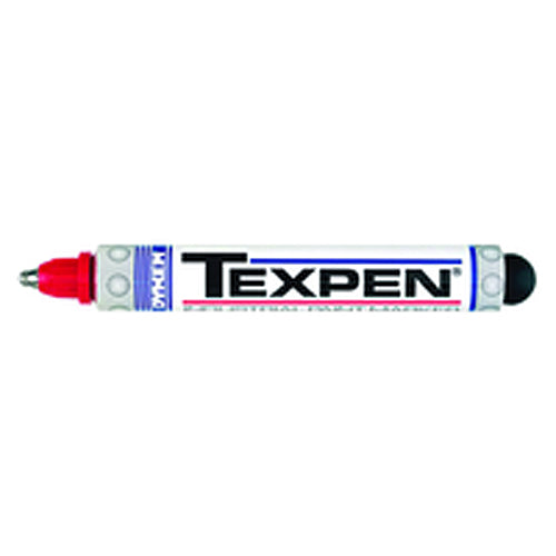 Texpen Medium Marker - Stainless Steel Ball Tip - Red - Apex Tool & Supply