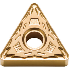 TNMX 331 WF PV720, 1/64″ Corner Radius, 3/16″ Thick, 3/8″ Inscribed Circle, TiCN (MEGACOAT NANO), Triangle, Turning Indexable Insert - Exact Industrial Supply