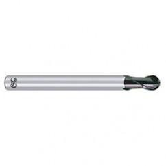 2mm Dia. - 75" OAL - Carbide - Ball End HP End Mill-2 FL - Apex Tool & Supply