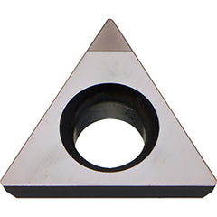 TPGB 18151 SE KBN510, 1/64″ Corner Radius, 3/32″ Thick, 7/32″ Inscribed Circle, Triangle, Turning Indexable Insert - Exact Industrial Supply
