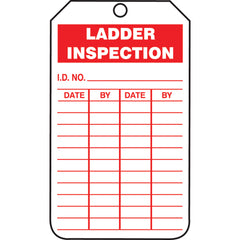 Ladder Status Tag, Ladder Inspection, 25/Pk, Cardstock - Apex Tool & Supply