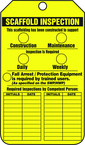 Scaffold Tag, Scaffold Inspection (Checklist)/Key Responsibility, 25/Pk, Plastic - Apex Tool & Supply