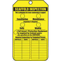 Scaffold Tag, Scaffold Inspection (Checklist)/Key Responsibility, 25/Pk, Cardstock - Apex Tool & Supply