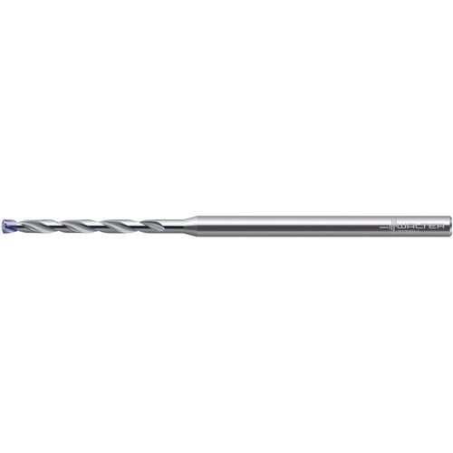 ‎2.2 mm Dia. × 3 mm Shank × 25 mm Flute Length × 63 mm OAL, 140°, 2xD Flute, Coolant Thru, DIN 6535 HA, Round Solid Carbide Drill A6489AMP-2.2 - Exact Industrial Supply