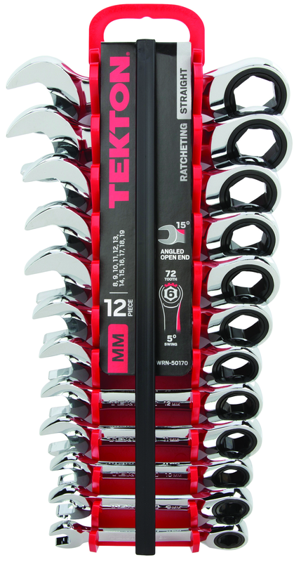 12-Pc. Stubby Ratcheting Combination Wrench Set (8-19mm) - Apex Tool & Supply