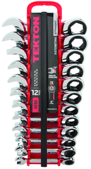 12-Pc. Stubby Ratcheting Combination Wrench Set (8-19mm) - Apex Tool & Supply