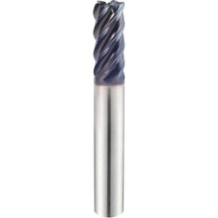 5/16″ × 5/16″ × 1″ × 3″ 5 Flute 0.0600'' C/R Carbide End Mill-Plain Shank - Y-Coating