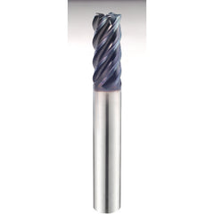 1″ × 1″ × 4 1/4″ × 7″ 5 Flute 0.1250″ C/R Carbide End Mill-Plain Shank - Y-Coating - Exact Industrial Supply